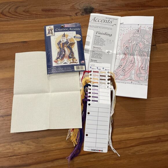 Creative Accents Wizard Sorcier Cross Stitch Kit 5 X 7 2005 Dimensions UNUSED - Picture 3 of 6